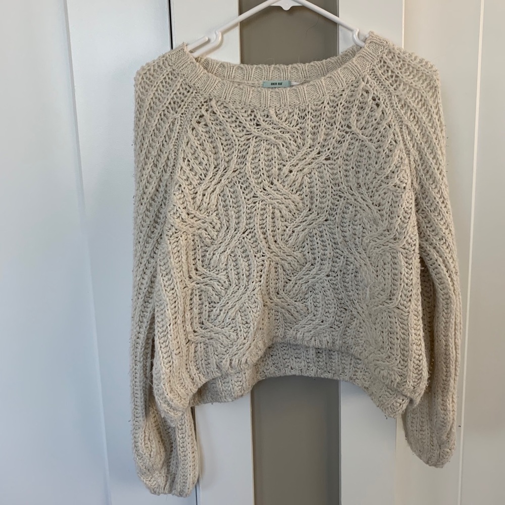 {Urban Outfitters} White Knit Crew Neck Sweater